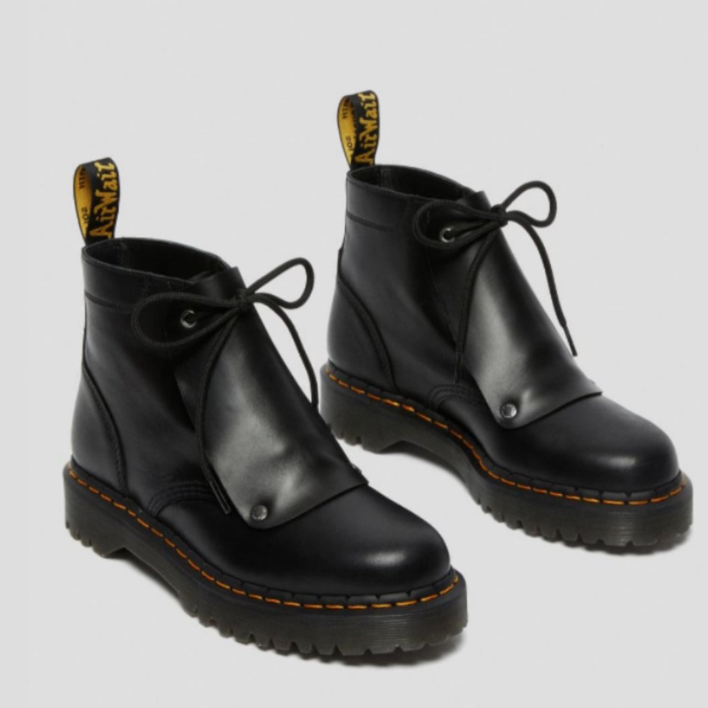 Dr. Martens 101 BEX LACE COVER LEATHER ANKLE BOOTS
